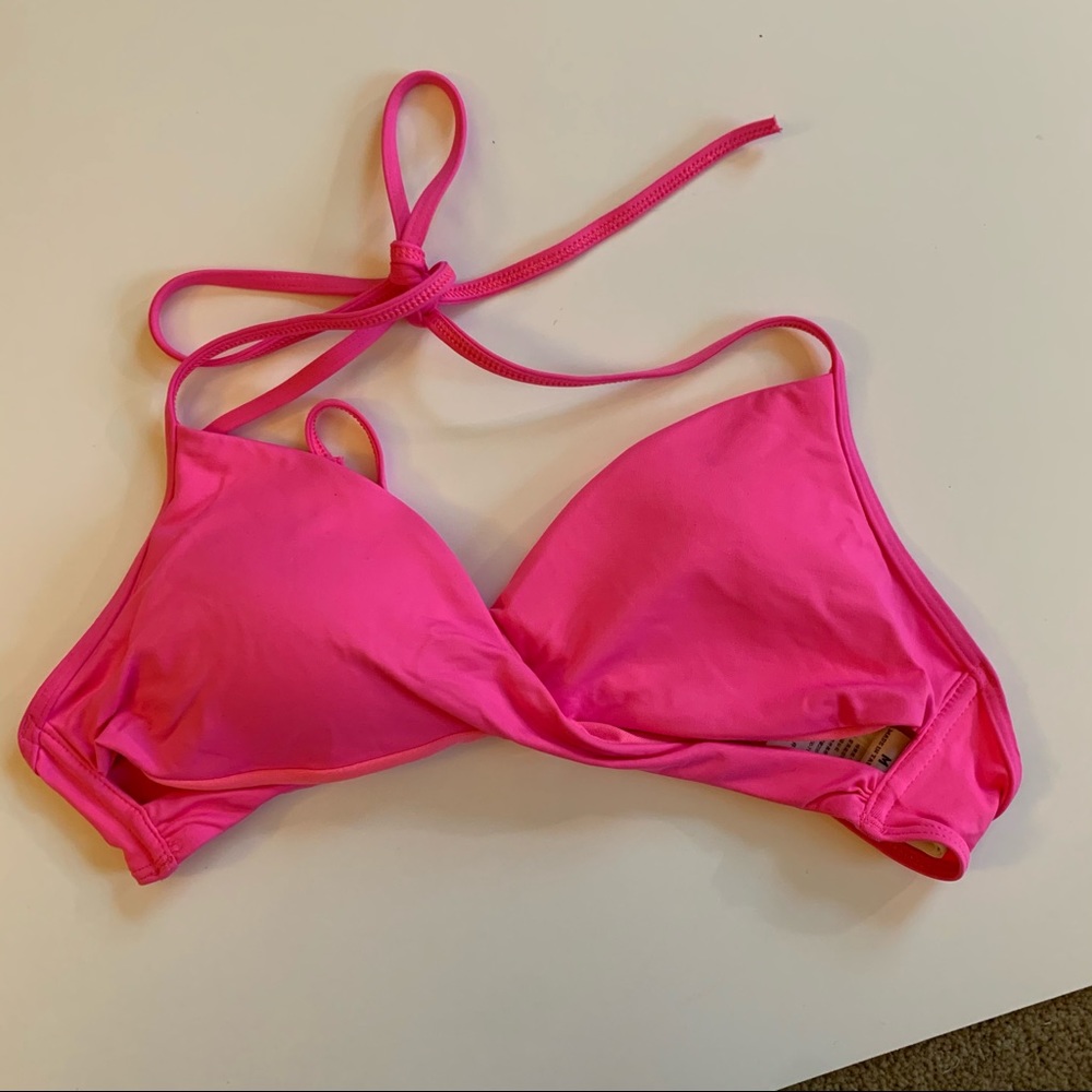 3 for $10•Pink halter bikini top